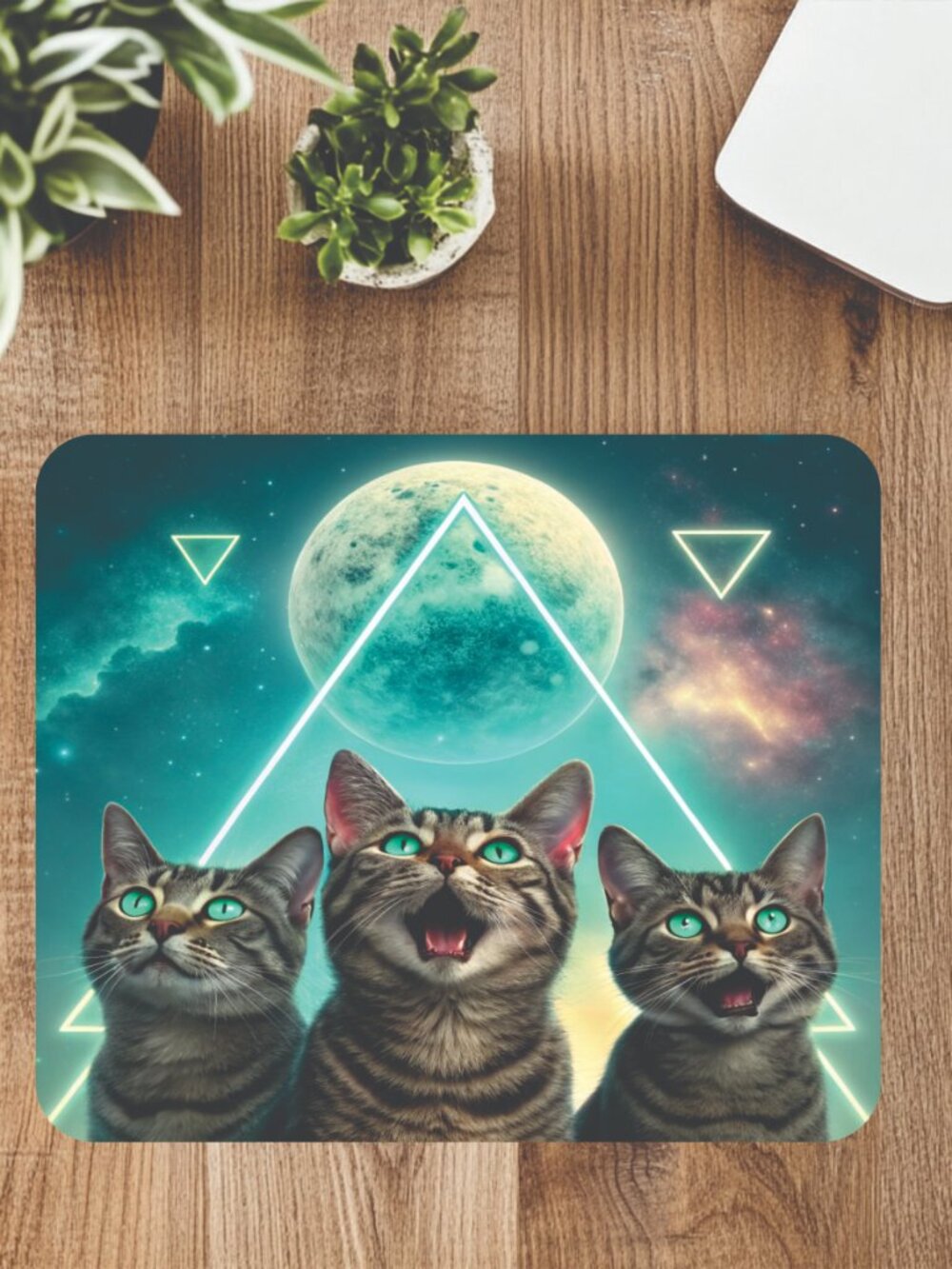 Cosmic Tabby Cats Computer Mousepad Home Office Decor Mouse Mat
